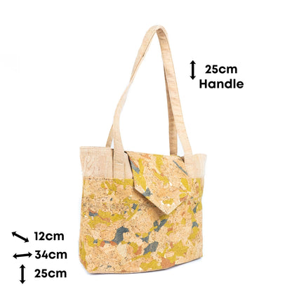 Cork Tote Bag with Geometric & Multicolor Design BAGP-325