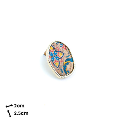 3mm Natural Cork Cord Earrings with Decorative Charm – Pack of 6Pairs-ER-212-MIX-6