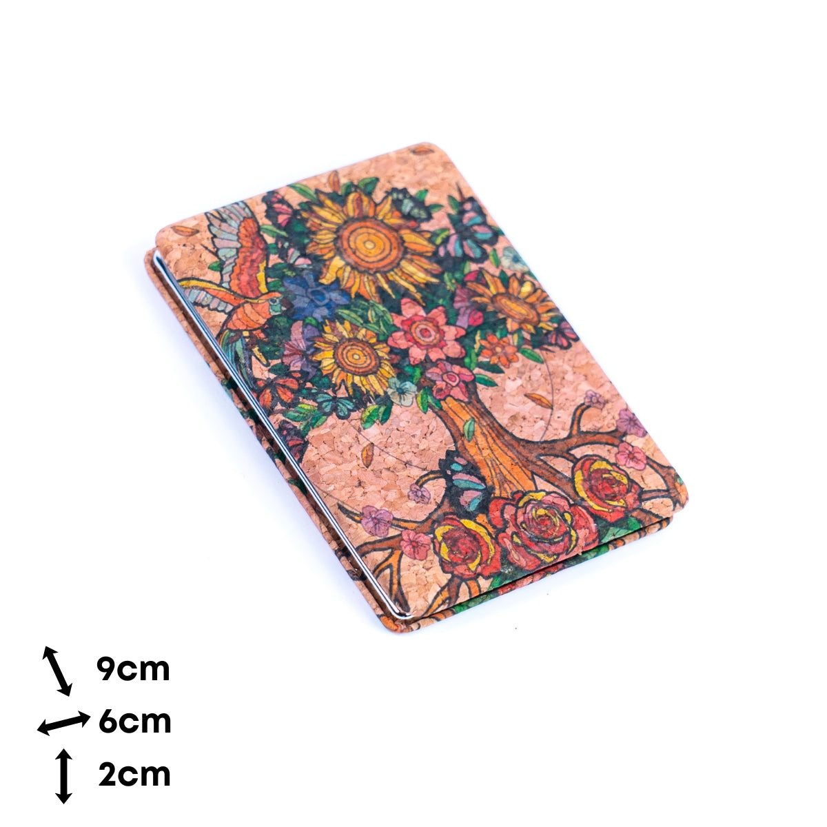 Rectangular Natural Cork Compact Mirror (12-Pack) L-1173-12