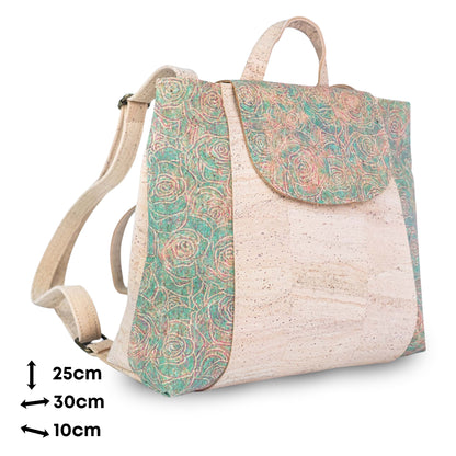 Vegan Cork Backpack with Flap Closure