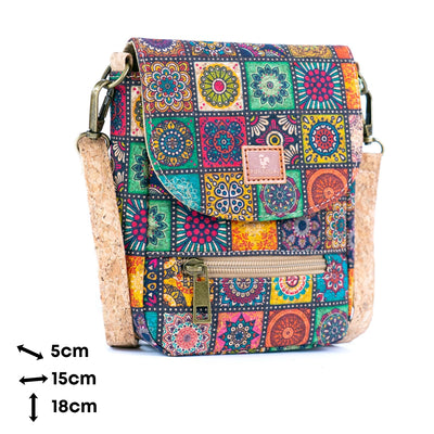 12 UNITS - Mixed Cork Crossbody Bags With Front Pocket BAGD-617-MIX-12