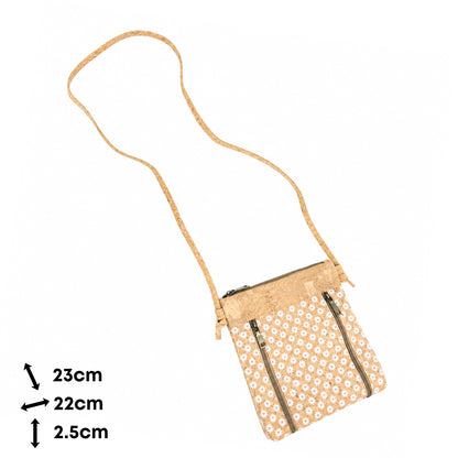 Cork Crossbody Bag with Vertical Front Zips | BAGD-668