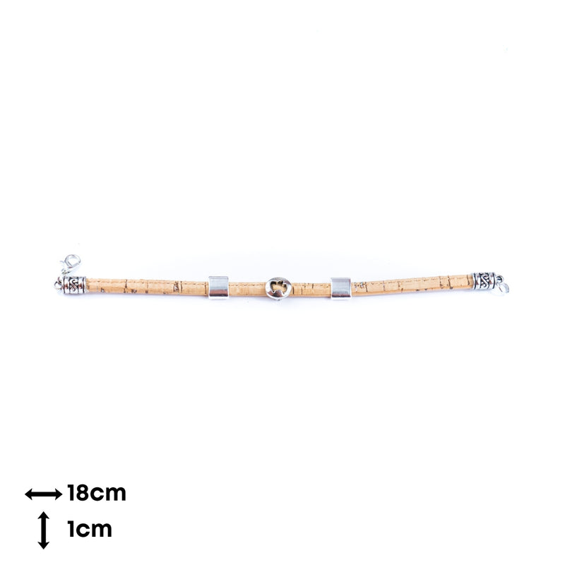 5mm flat Colored cork line and alloy hardware handmade women&