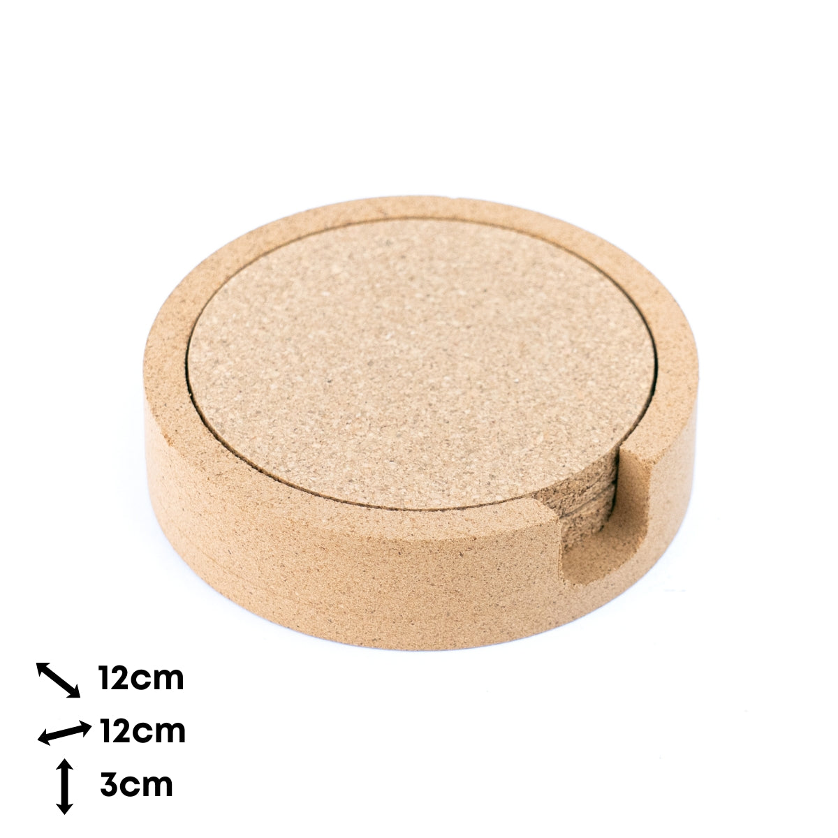 Natural Cork Coaster Set with Storage Tray L-1079