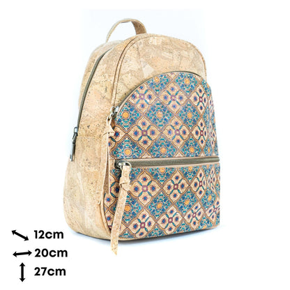 Cork Backpack – Flower and Tiles Pattern BAGD-610