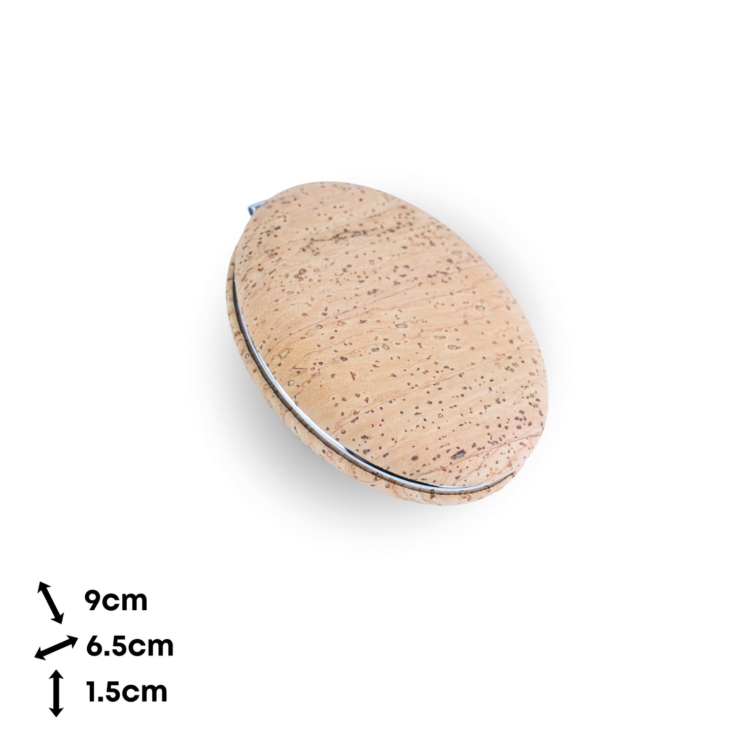 Oval Cork Compact Mirror – Double-Sided (12-Pack) L-1207-12