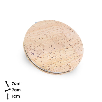 Round Cork Compact Mirror – Double-Sided (12-Pack) L-1208-12