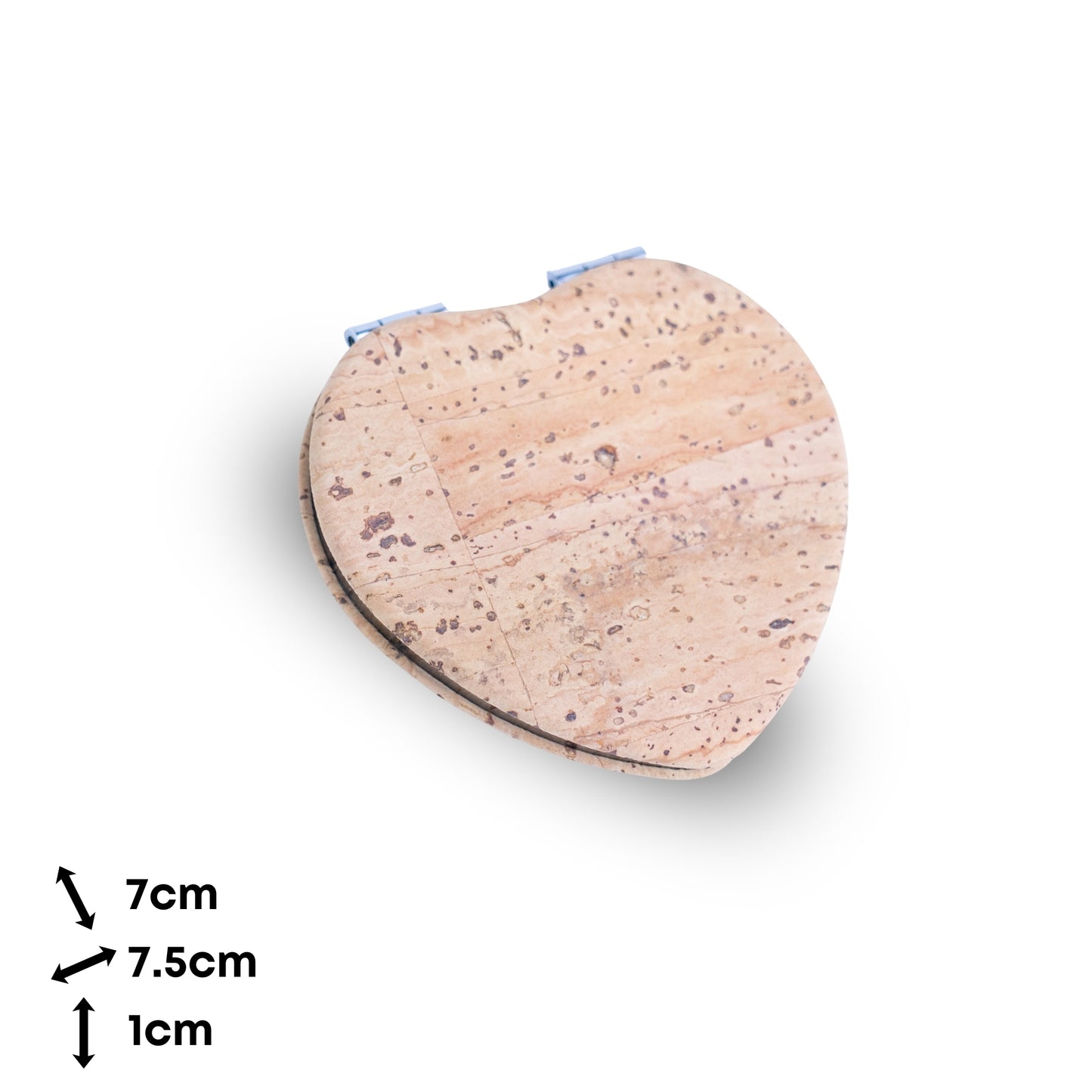 Heart-Shaped Cork Compact Mirror – Double-Sided (12-Pack) L-1210-12