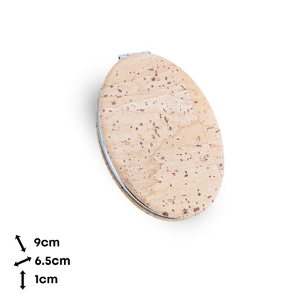 Slim Oval Cork Compact Mirror – Double-Sided (12-Pack) L-1211-12
