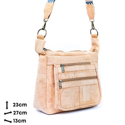 Natural Cork Women's Multi-Pocket Crossbody Bag BAGP-04