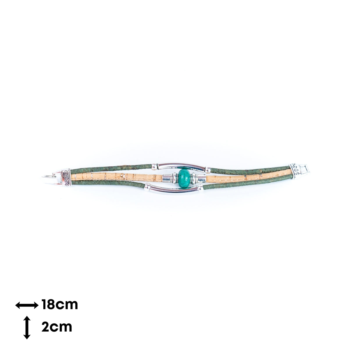 Colorful cork thread and ceramic beads with tube handmade women's bracelet DBR-020-MIX-5