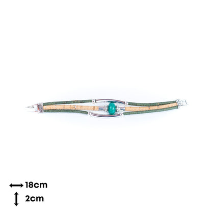 Colorful cork thread and ceramic beads with tube handmade women's bracelet DBR-020-MIX-5