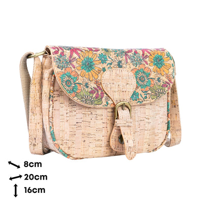 Flash Sale-Floral Printed Cork Crossbody Bag for Women BAGF-091