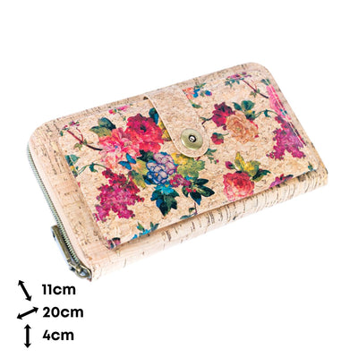 Flash Sale-Floral Cork Large Women's Wallet and Clutch BAGD-544-MIX-6