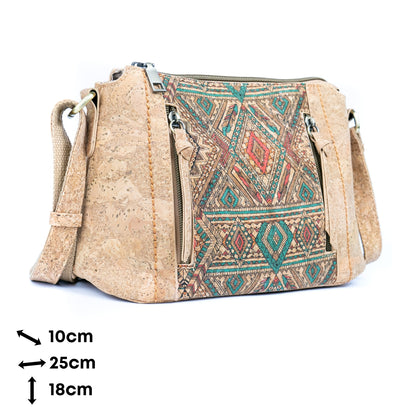 Cork Crossbody Bag – Colorful Tile Pattern BAGD-608