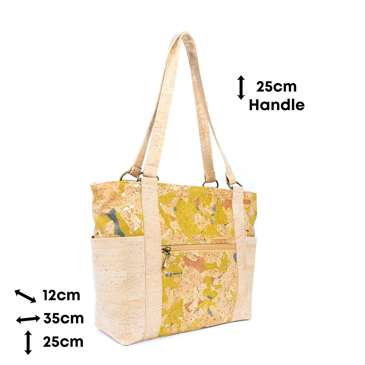 Cork Tote Bag with Zipper Pocket – Vegan Shoulder Handbag for Women BAGP-326