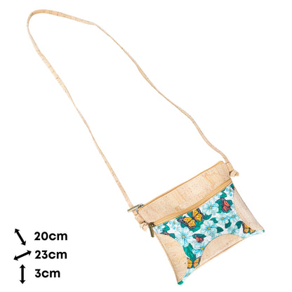 Butterfly & Floral Print Cork Crossbody Bag BAGP-323