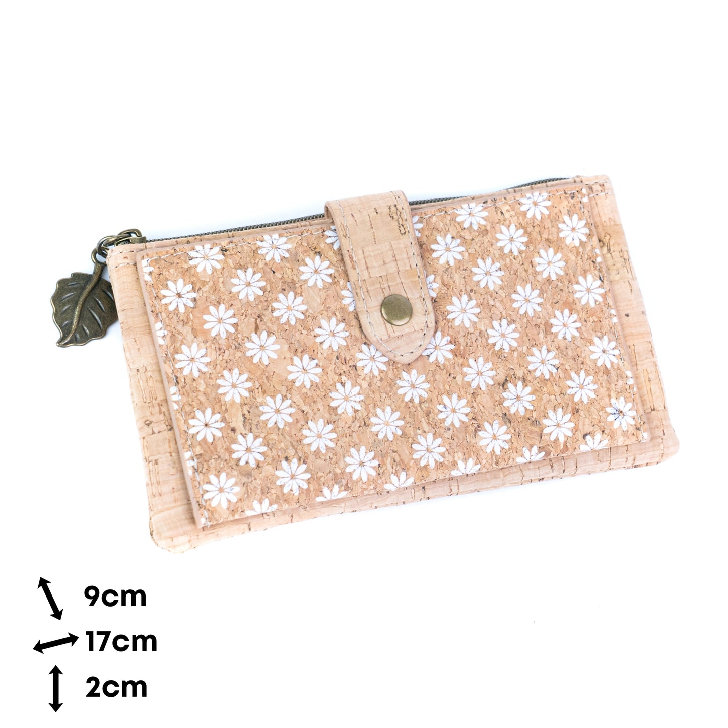 6pcs | Cork Long Wallet | Boho Print, Multi-Card & Zip Coin Pocket BAGD-633