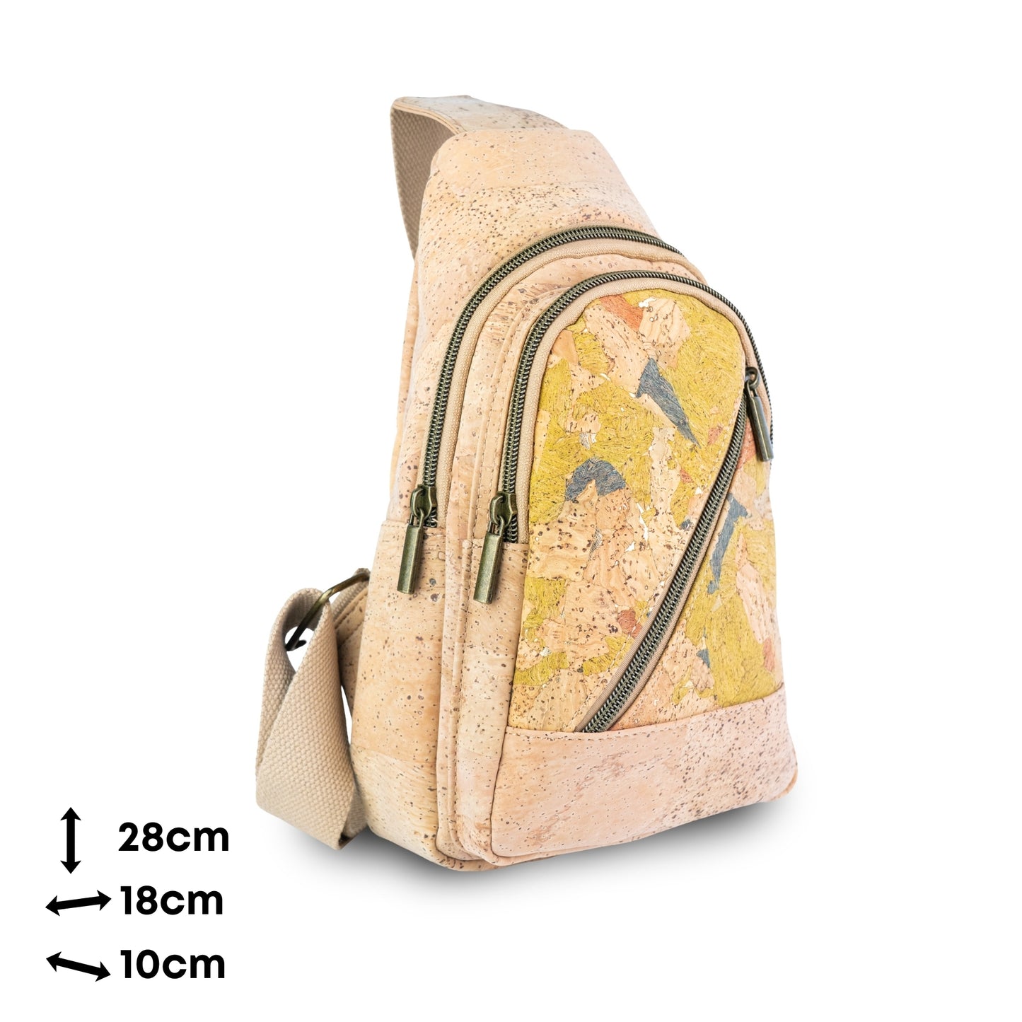 Natural Cork Sling Backpack for Women – Vegan Crossbody Chest Bag BAG-2400