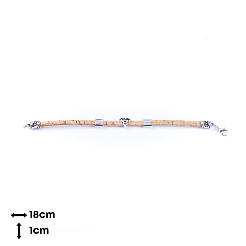 5mm flat Colored cork line and alloy hardware handmade women&