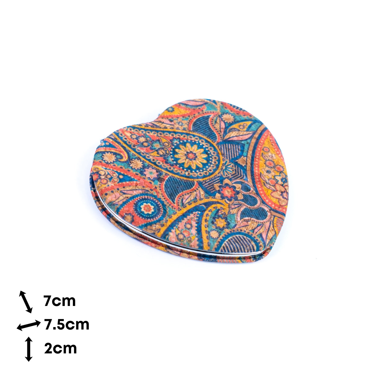 Heart-Shaped Natural Cork Compact Mirror (12-Pack) L-1174-12