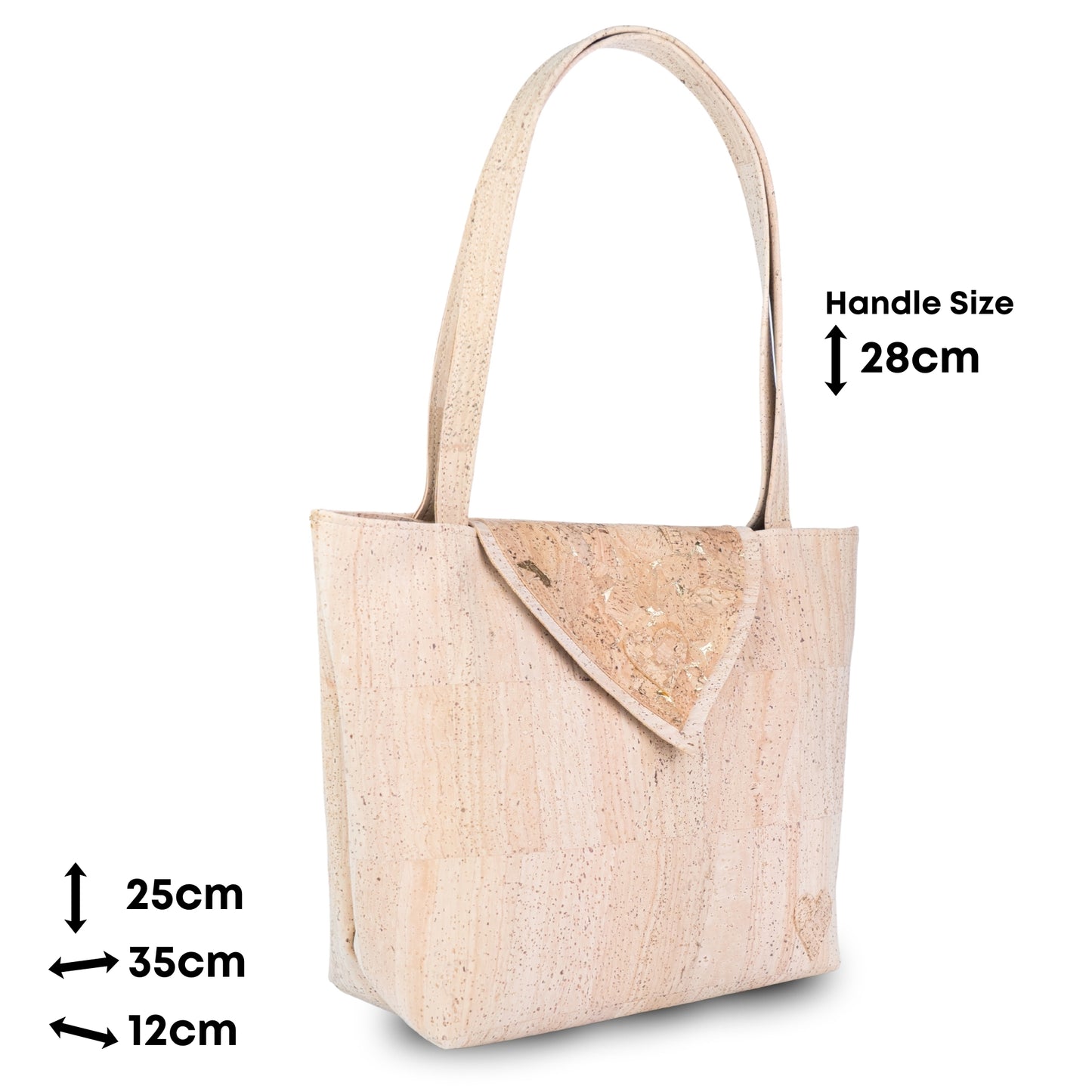 Cork Tote Bag with Heart – Eco-Friendly Vegan Shoulder Bag BAGP-358