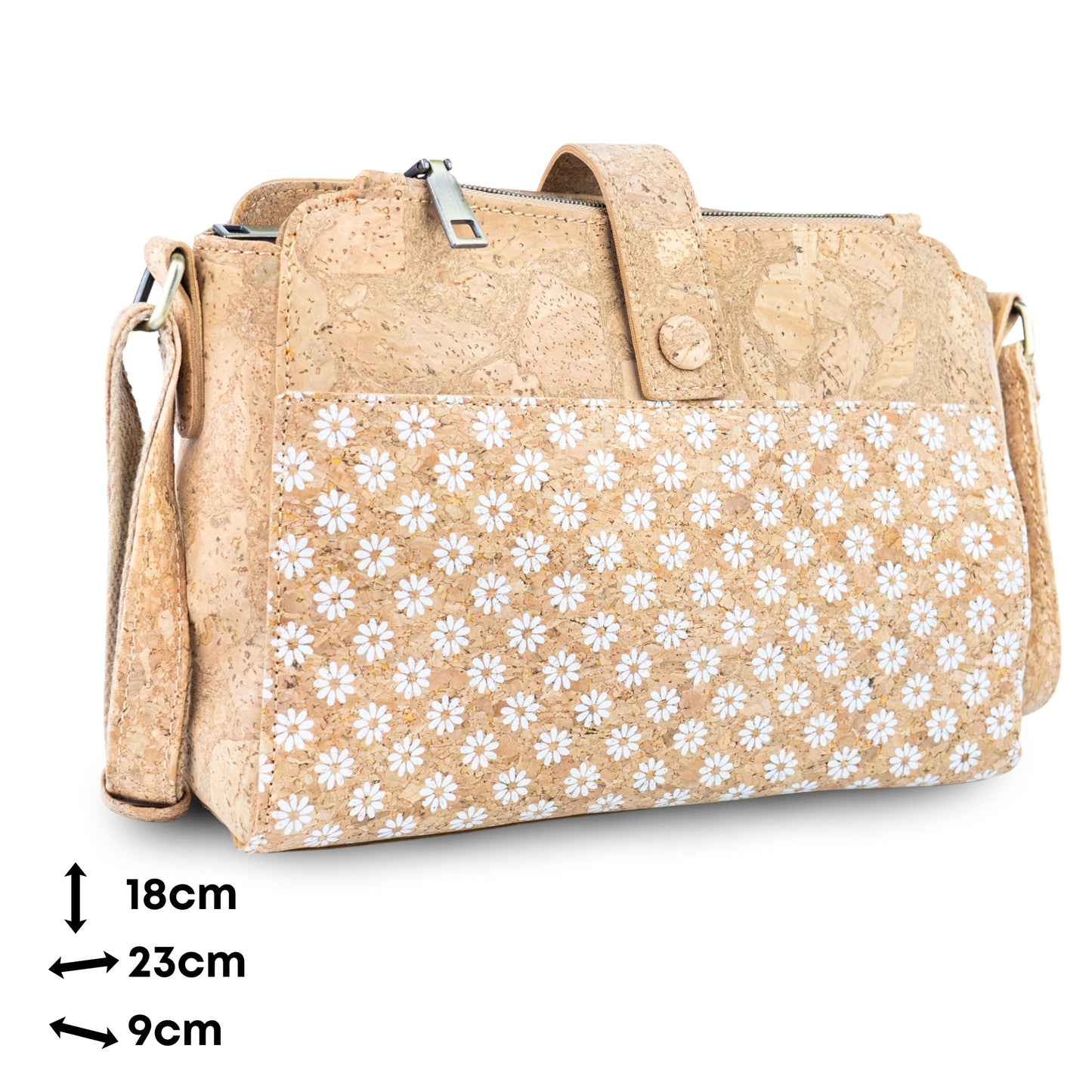 Natural Cork Multi-Compartment Crossbody Bag BAGD-657