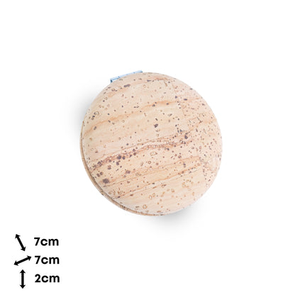 Thick Round Cork Compact Mirror – Double-Sided (12-Pack) L-1214-12