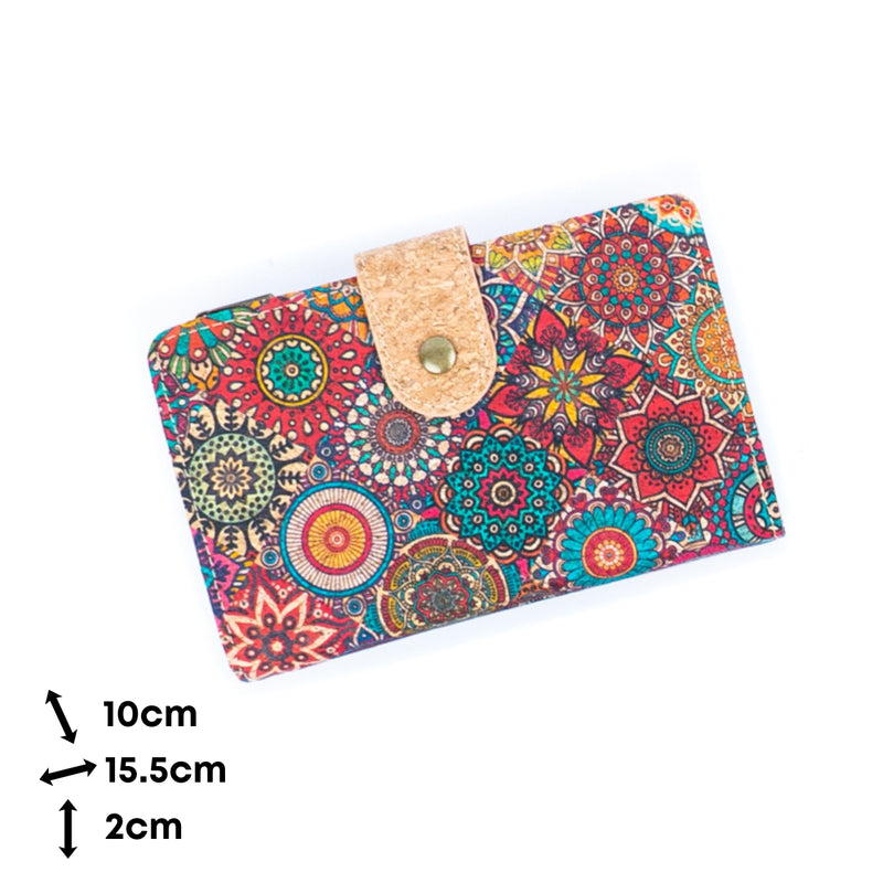 Printed Cork Slim Card Wallets for Women BAGD-288-MIX-6（6units）