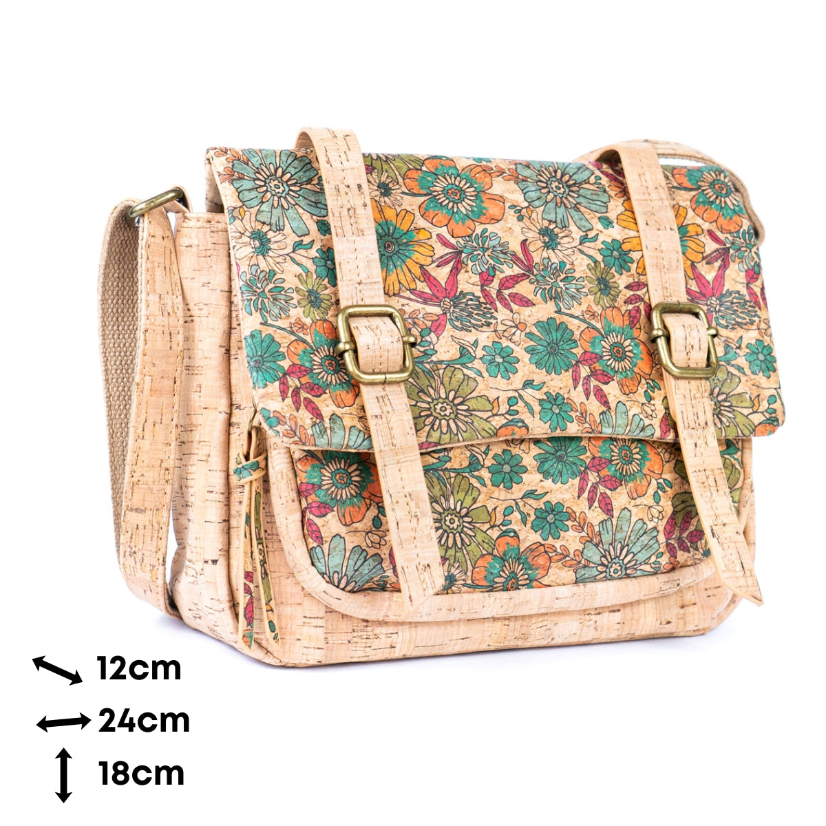 Printed Cork Messenger Crossbody Bag — BAGD-630