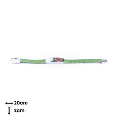 Handmade Unisex Bracelet – 10mm Flat Colored Cork Cord with Stainless Steel Hardware DBR-055-MIX-5