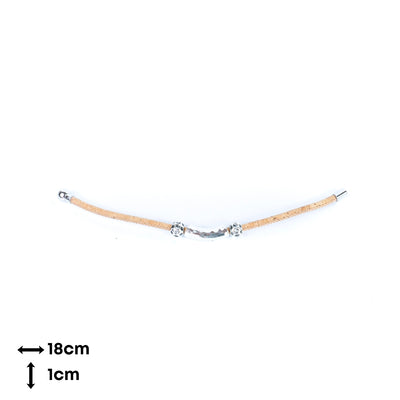 5mm round cork wire and alloy fittings tube handmade unisex fashion bracelet DBR-004-5