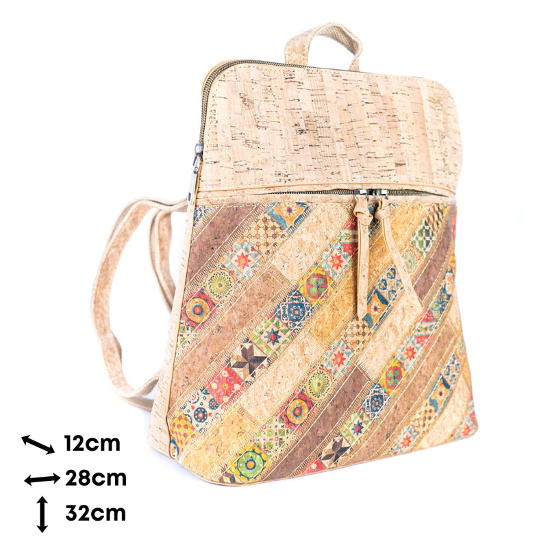 Patchwork Cork Backpack – Sustainable & Stylish BAGD-590