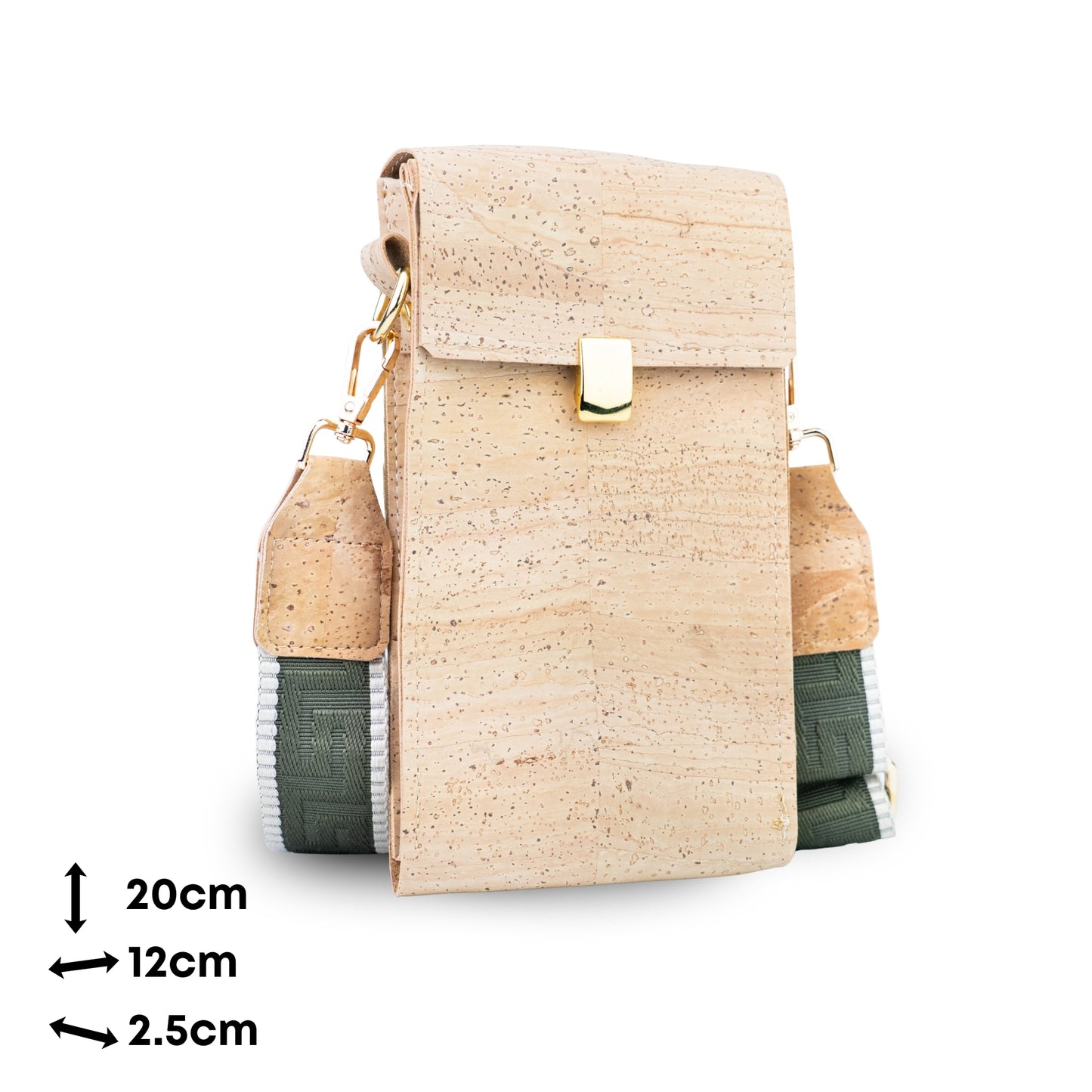 Natural Cork Phone Crossbody Bag with Wide Adjustable Strap BAGP-391