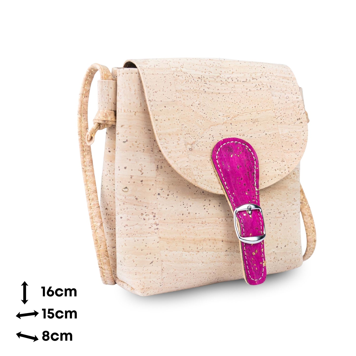 Cork Phone Crossbody Bag | Lightweight Mini Shoulder Bag — Natural Cork Inside & Out BAGP-364