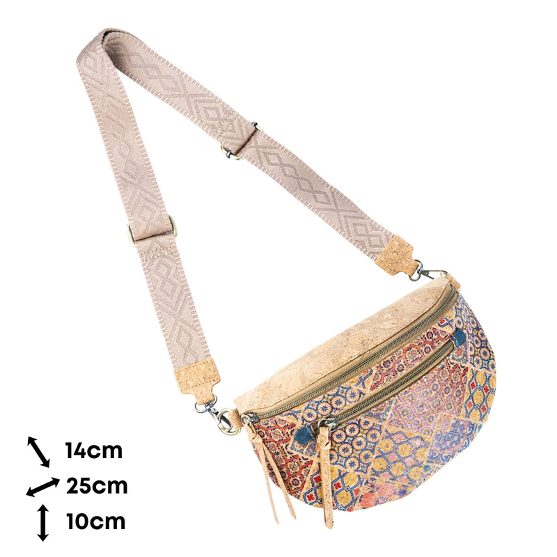 Cork Fanny Pack Shoulder Bag – Mosaic & Floral Patterns BAGD-615