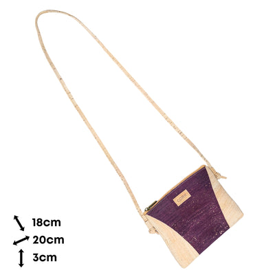 Cork Crossbody Bag Shoulder Purse with Zipper Closure BAGP-328