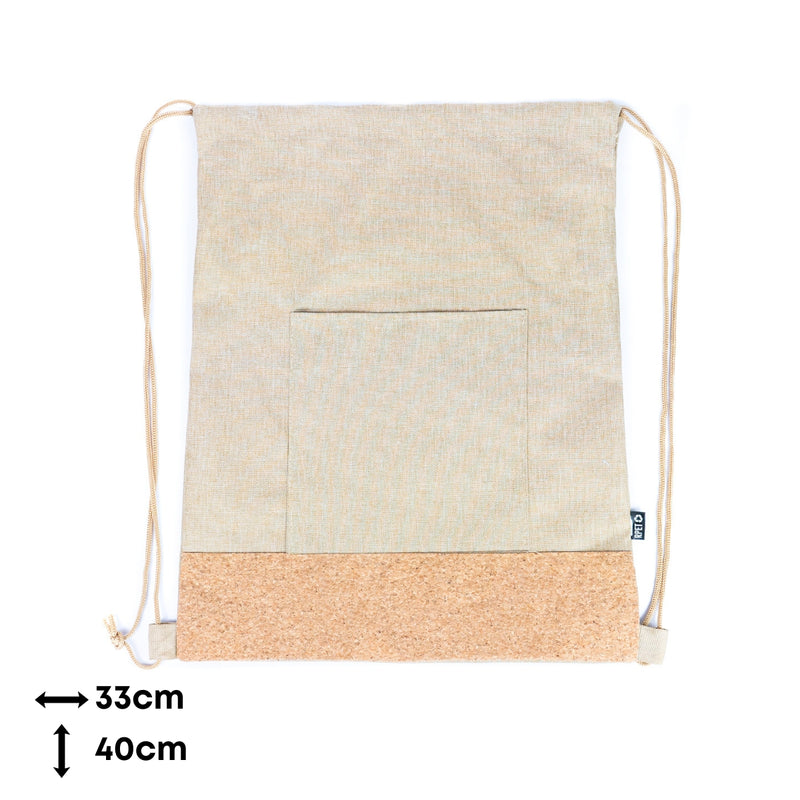 Eco-Friendly Drawstring Bag - Cotton and Cork Combination BAGD-267