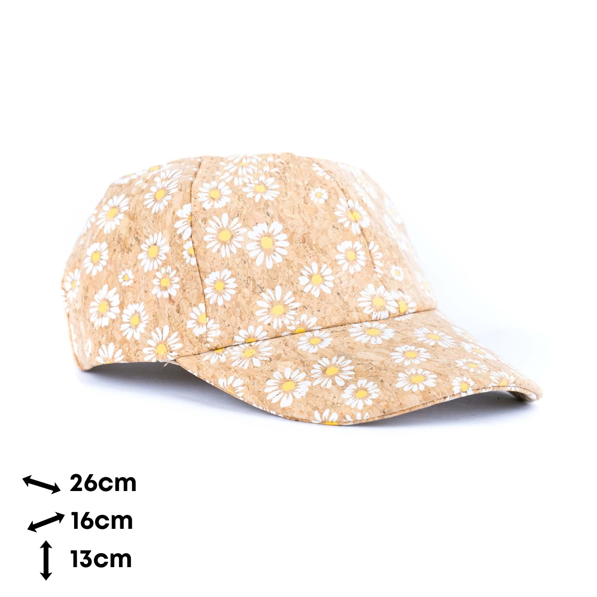 Women’s Cork Baseball Cap with Daisy Print L-1124