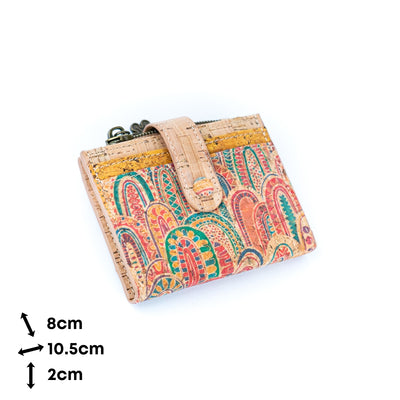 Printed Cork Women's Foldable Cardholder and Slim Wallet BAGD-571-MIX-8（8units）