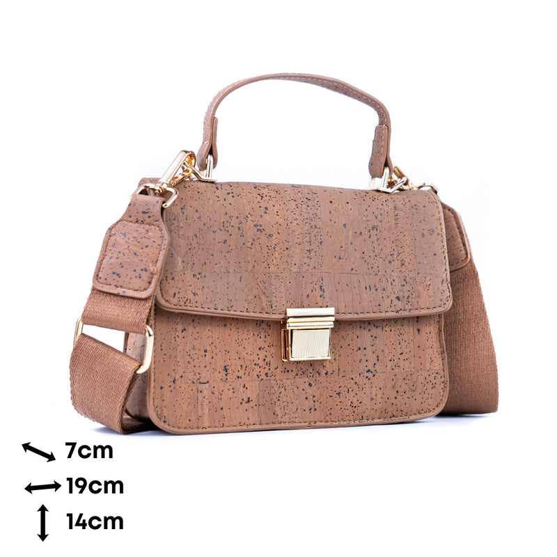 Chic Natural Cork Crossbody Bag with Gold Clasp BAG-2322