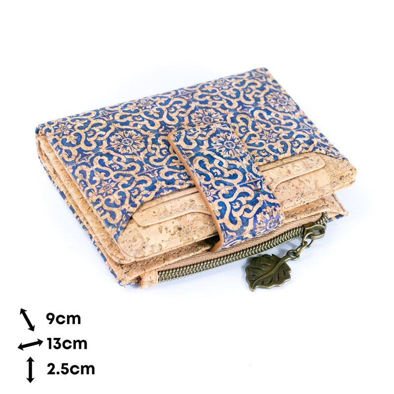 Cork Zipper Wallet – Mosaic and Floral Pattern BAGF-107