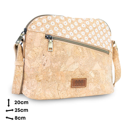 Natural Cork Crossbody Bag with Printed Accent BAGD-659