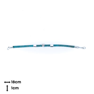 5mm flat colored cork wire and alloy strawberry hardware handmade women's bracelet  BR-504-MIX-5