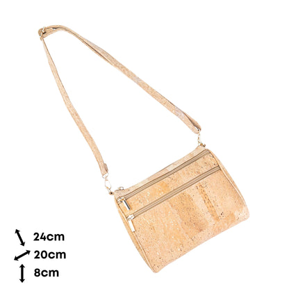 Natural Cork Crossbody Bag for Women with Gold Flecks – Vegan Shoulder Purse BAG-2404