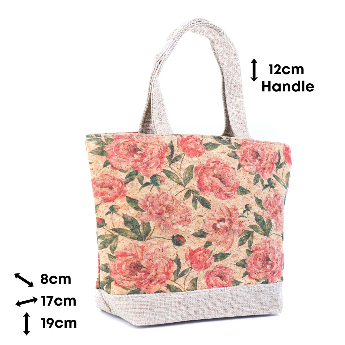 Small Cork Tote Handbag with Zipper BAG-2380