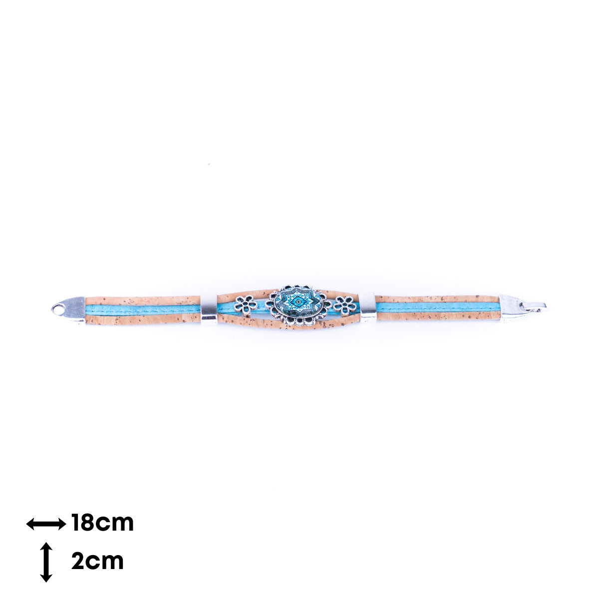 Natural Handmade Vegan cork bracelet pattern jewelry BR-466-5