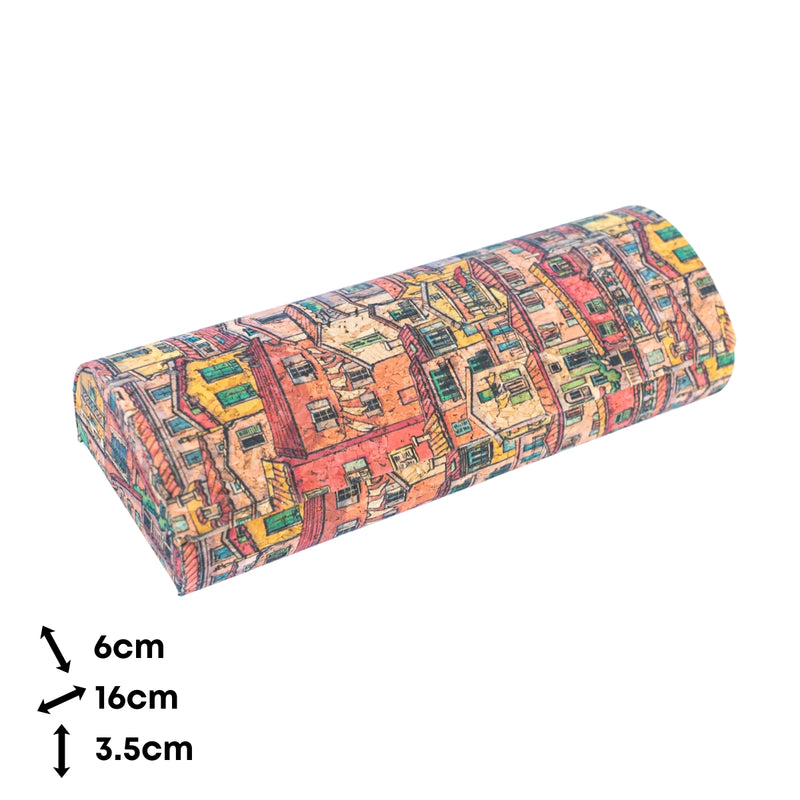 Printed Cork Magnetic Hard Glasses Case L-930-10（10units）