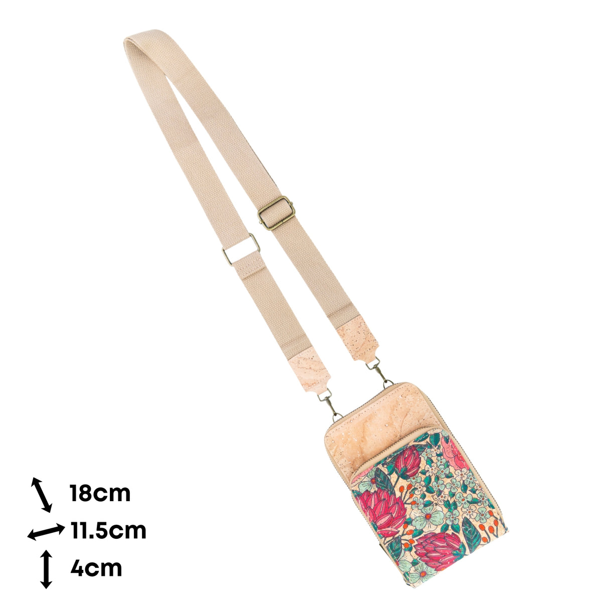 Cork Bloom Crossbody Phone Bag & Coin Purse — BAG-2411
