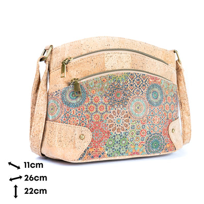 Three-Line Zipper Women's Cork  Crossbody Bag BAGD-555